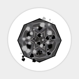 Spades on gray kaleidoscope Magnet